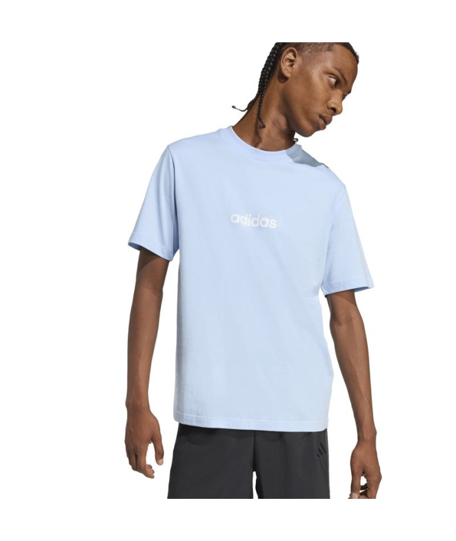 Camiseta adidas Linear Sj Homem Azul/Branco
