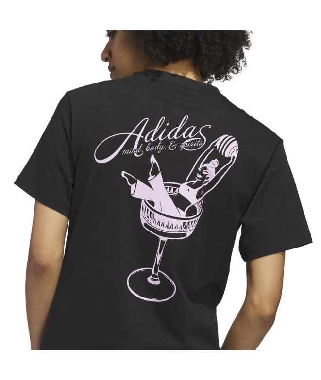 Camiseta adidas Sc Pilates Mulher Preto