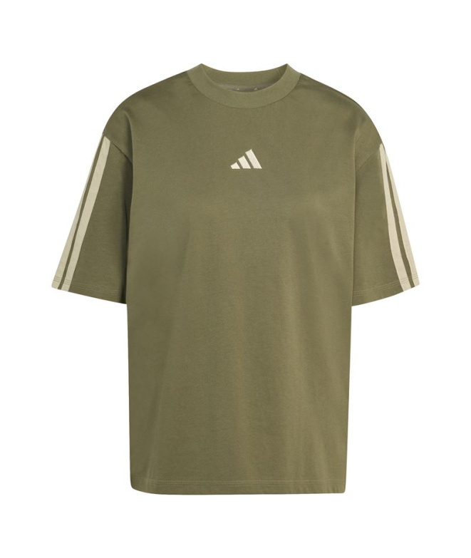 Camiseta adidas 3 Bandas Sj Bf Mujer Estoli/Cama