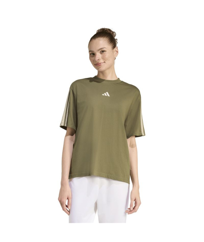 T-shirt adidas 3 Bandas Sj Bf Femme Estoli/Cama
