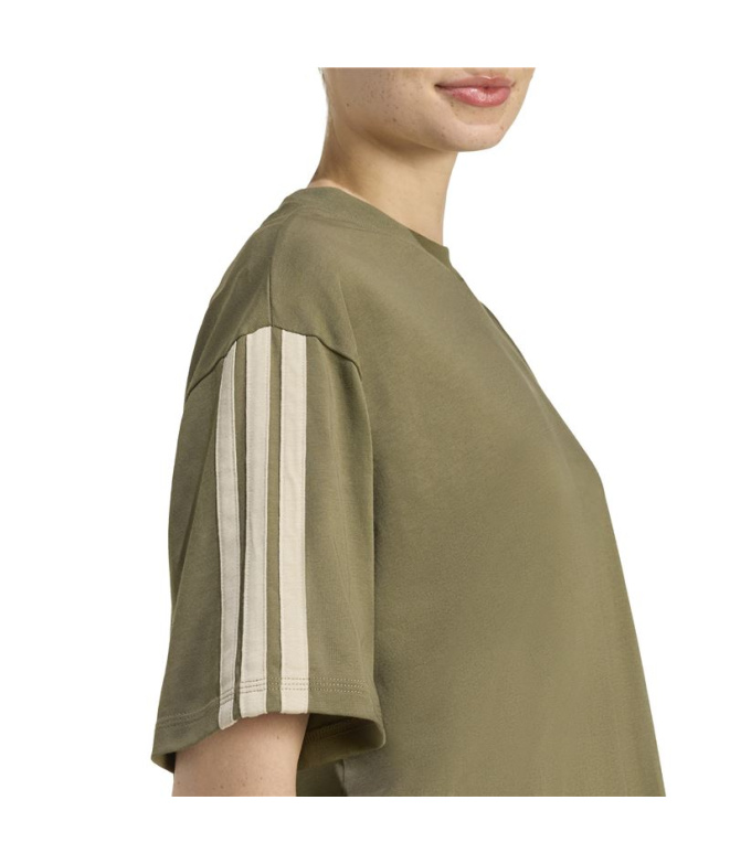 Camiseta adidas 3 Bandas Sj Bf Mulher Estoli/Cama