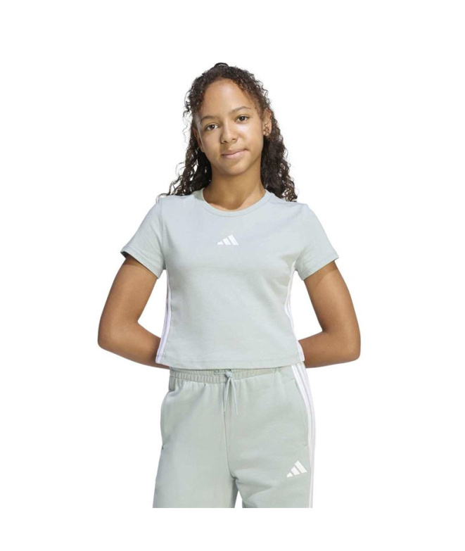 T-shirt adidas Jg 3 Bandes Bébé Fille Sama/Blanc