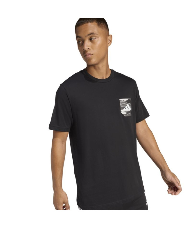 T-shirt adidas Camo Pkt Homme Noir