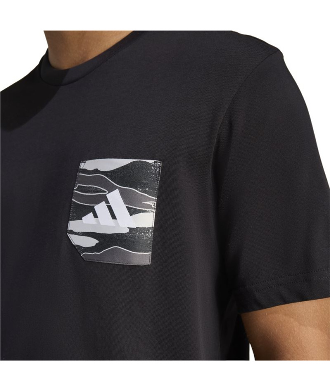 T-shirt adidas Camo Pkt Homme Noir