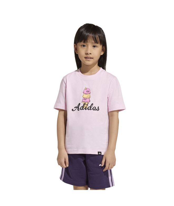 T-shirt adidas Lk Food Enfant Rose
