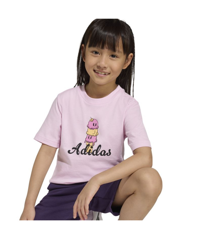 T-shirt adidas Lk Food Enfant Rose