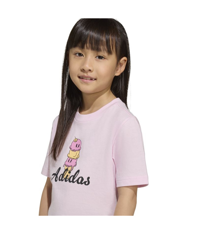 T-shirt adidas Lk Food Enfant Rose