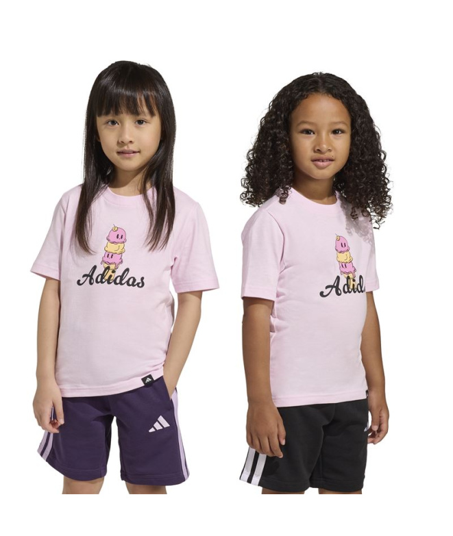 T-shirt adidas Lk Food Enfant Rose