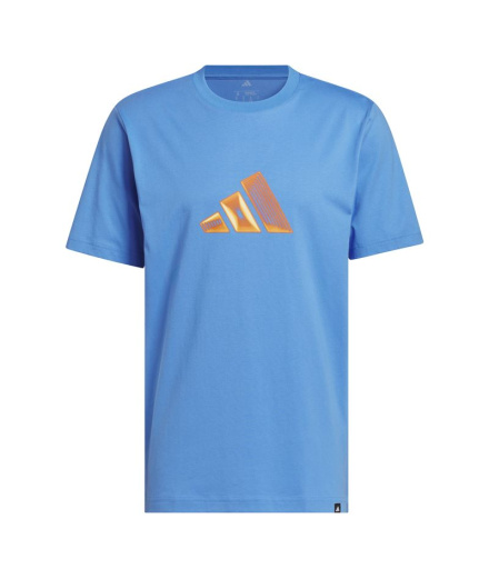 Camiseta adidas Big Logo 3-Bar Homem Azul