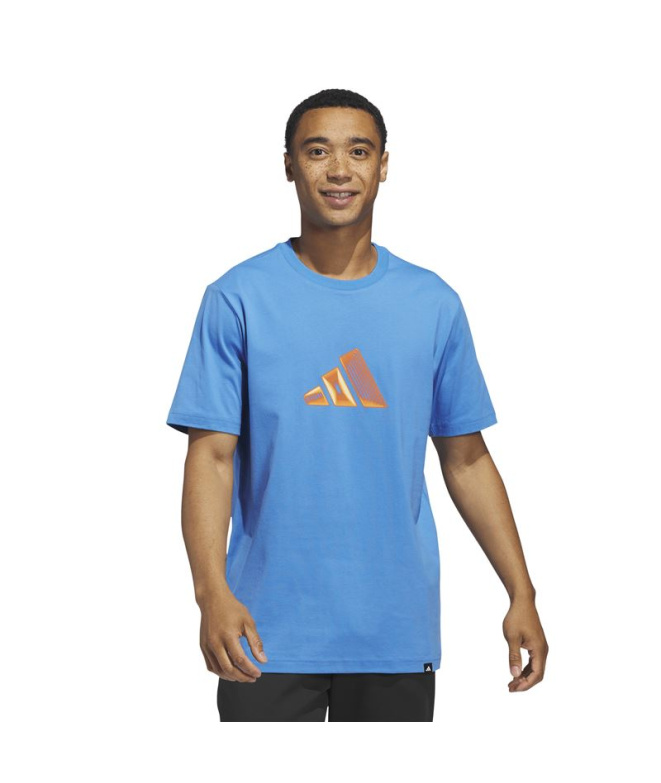 T-shirt adidas Big Logo 3-Bar Homme Bleu