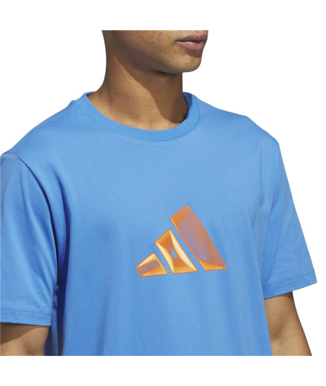 T-shirt adidas Big Logo 3-Bar Homme Bleu