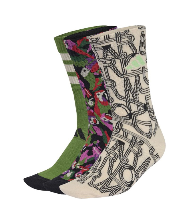 Meias adidas Farm 3Pp Mulher Licr/Preto/Verde