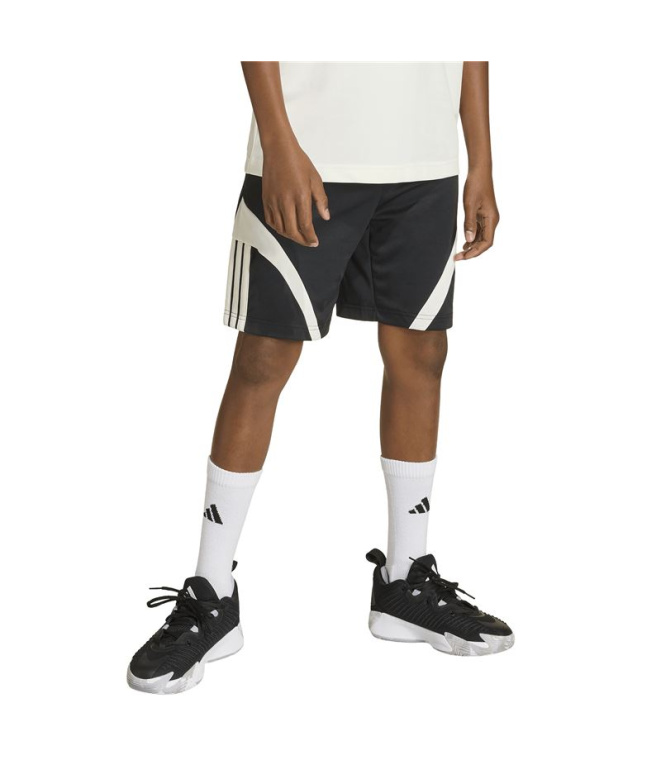 Calça adidas Hot Sho Infantil Preto/Branco/Branco