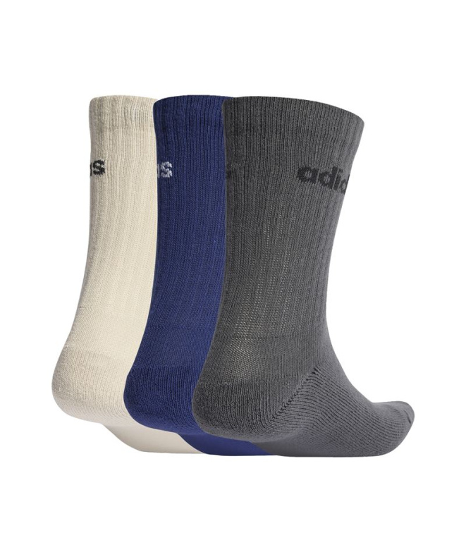 Meias adidas Linear Crew 6P Azul/Azul Escuro/Cinza