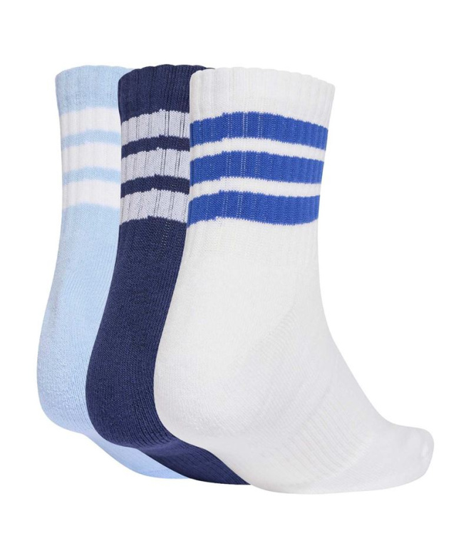 Meias adidas 3 Bandas Ess Mid 3P Azul...