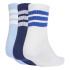 Meias adidas 3 Bandas Ess Mid 3P Azul Escuro/Branco/Azul