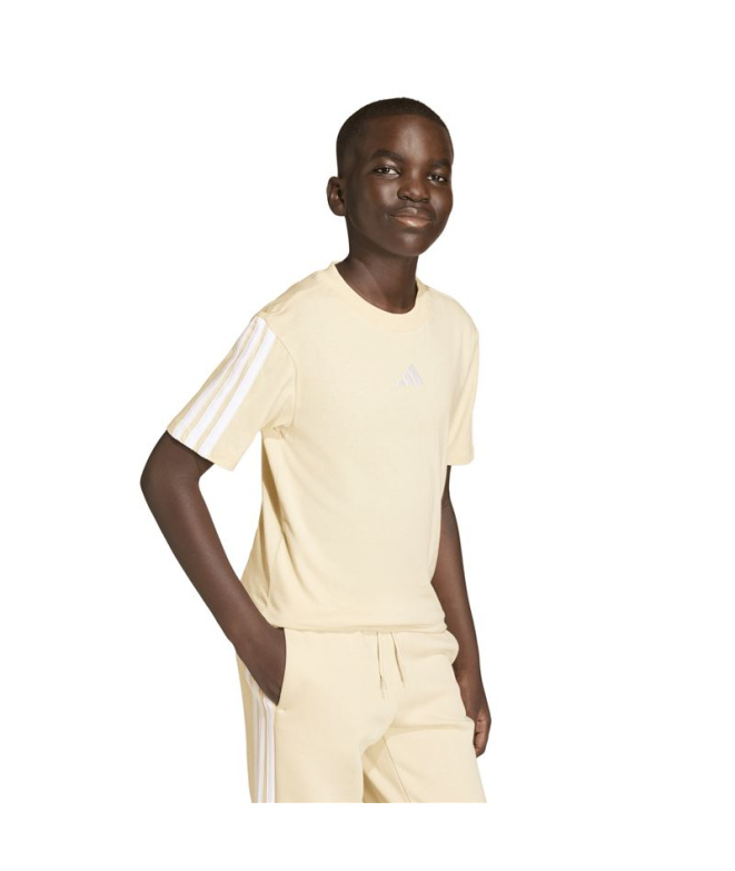 Camiseta adidas 3 Bandas 160 Infantil Licr/Branco