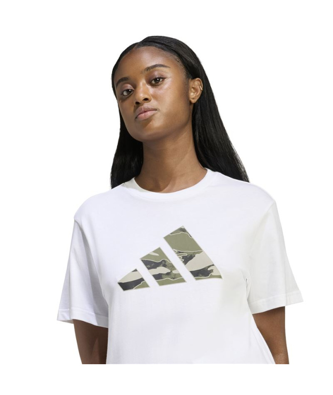 Camiseta adidas Camo Mulher Branco