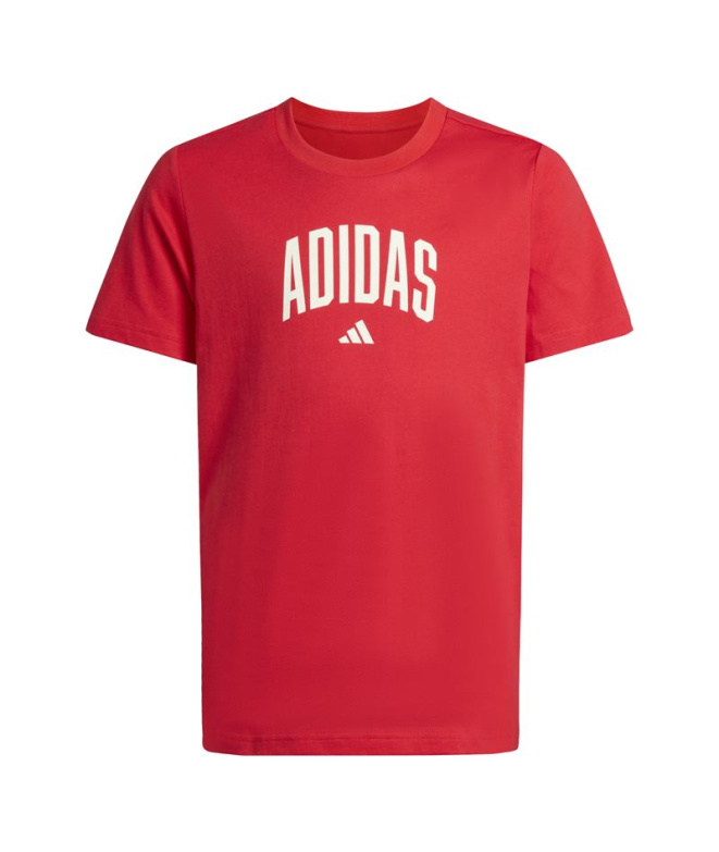 T-shirt adidas Colleg Enfant Grenat/Blanc