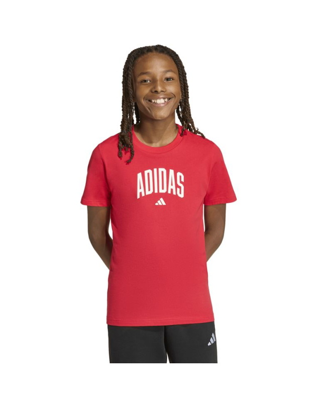 T-shirt adidas Colleg Enfant Grenat/Blanc