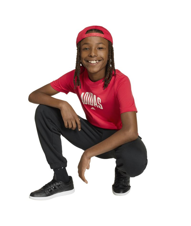 T-shirt adidas Colleg Enfant Grenat/Blanc