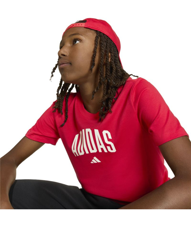 T-shirt adidas Colleg Enfant Grenat/Blanc