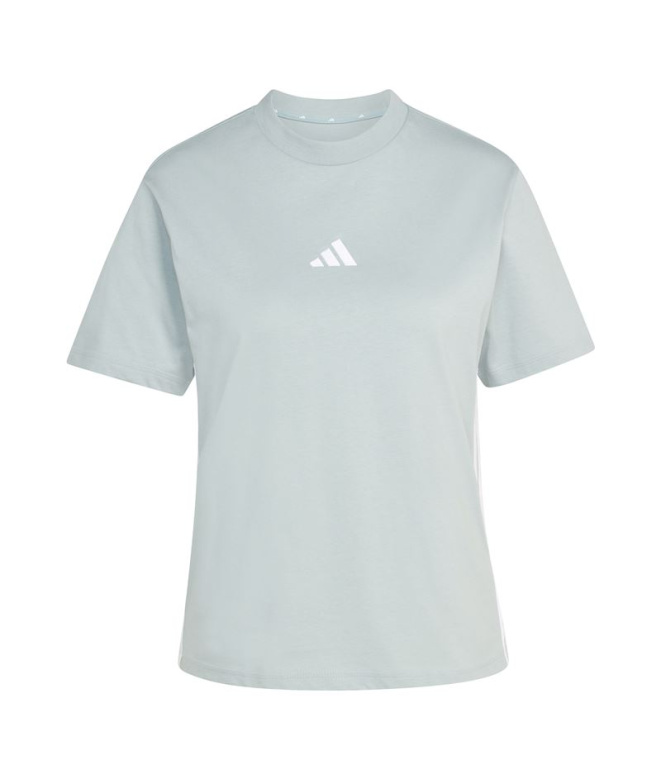 Camiseta adidas 3 Bandas Sj Mulher Sama/Branco