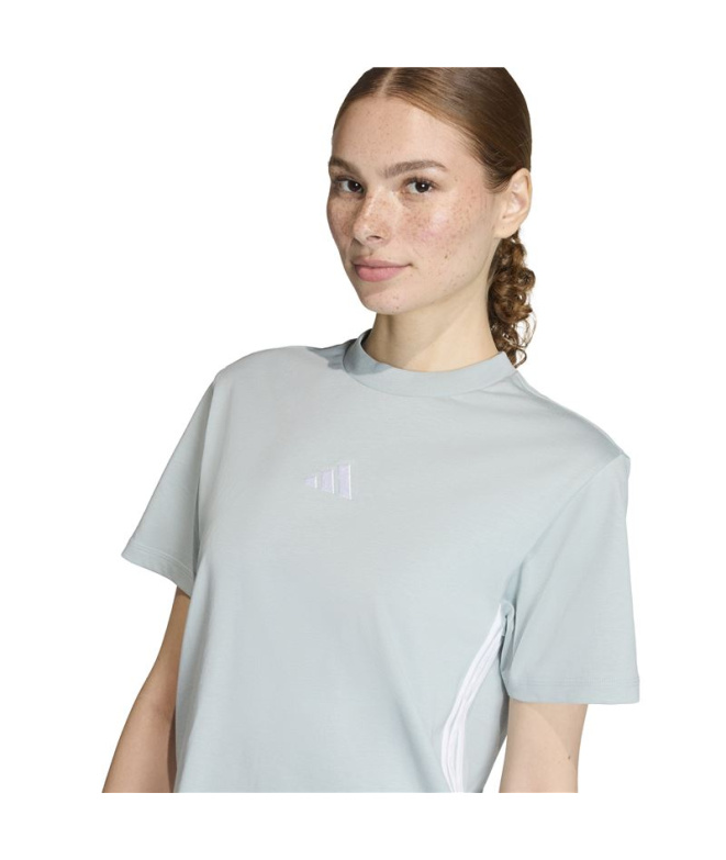T-shirt adidas 3 Bandes Sj Femme Sama/Blanc