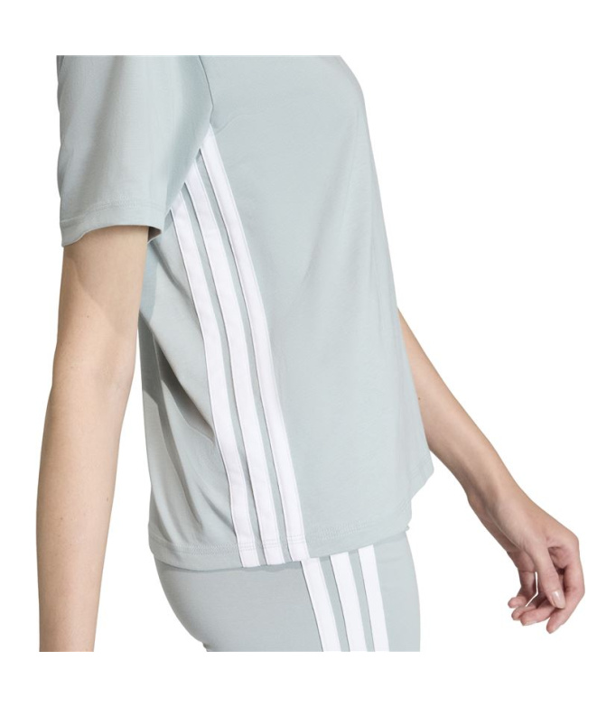Camiseta adidas 3 Bandas Sj Mulher Sama/Branco