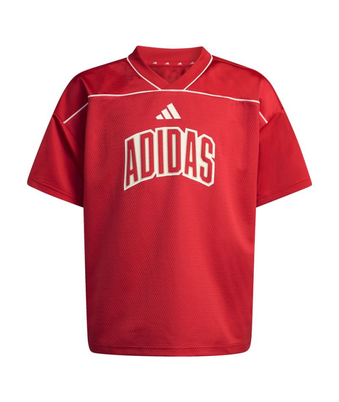 Camiseta adidas Std Bb Sht Infantil Granate/Branco