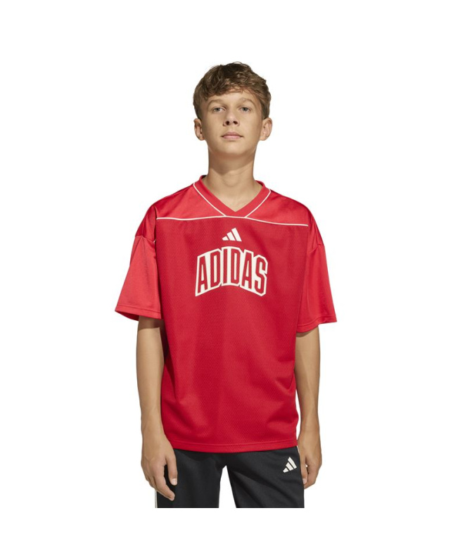 Camiseta adidas Std Bb Sht Infantil Granate/Branco