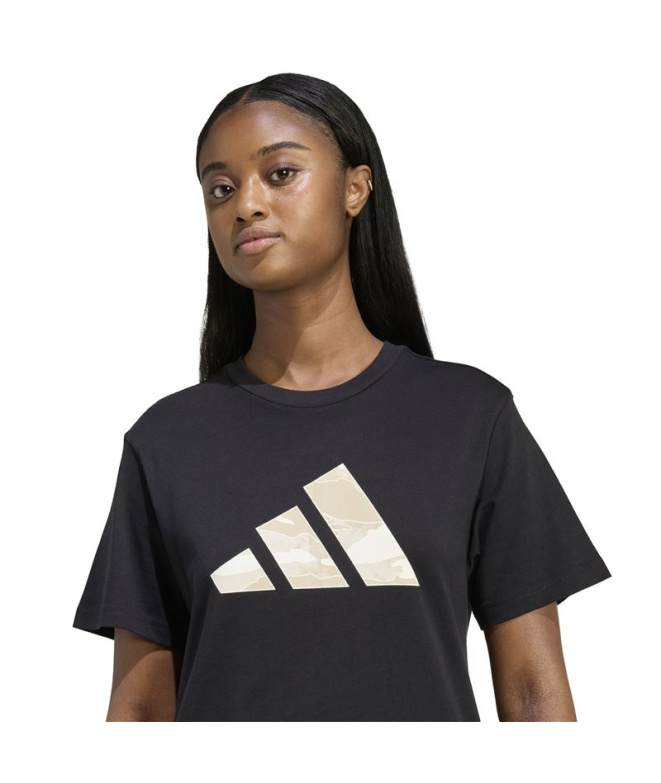 Camiseta adidas Camo Mulher Preto