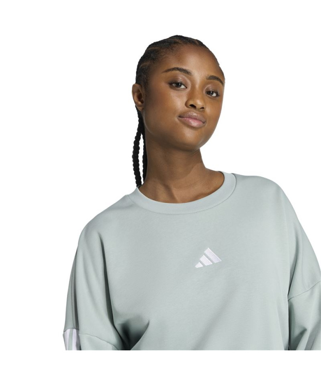 Moletom adidas 3 Bandas Ft Swt Mulher Sama/Branco