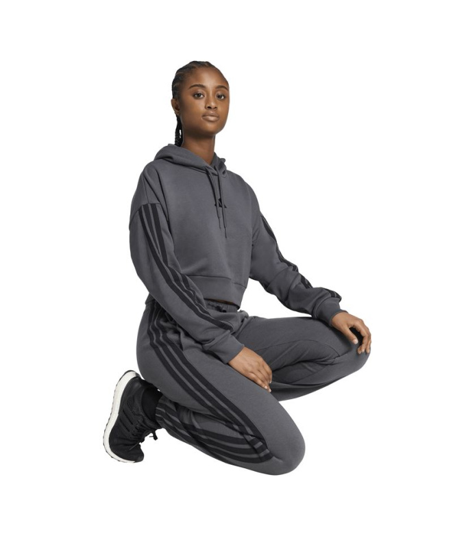 Calça adidas 3 Bandas Ft Cf Mulher Cinza/Preto