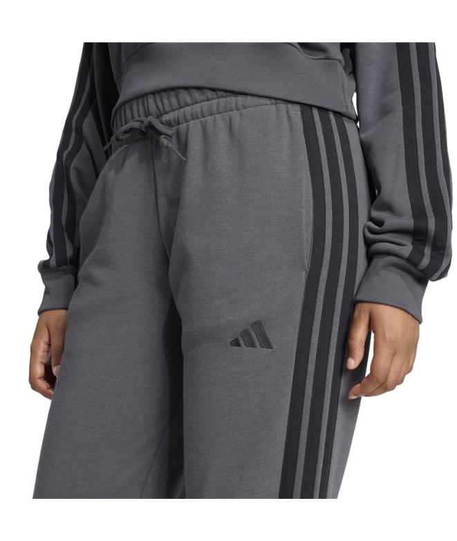 Calça adidas 3 Bandas Ft Cf Mulher Cinza/Preto