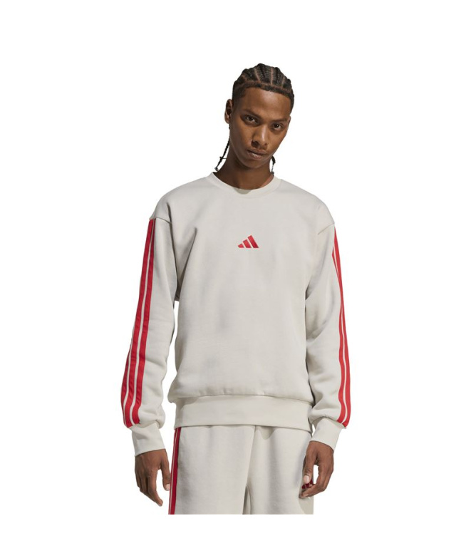 Sweat adidas 3 Bandas Fl Swt Homme Bleu/Bordeaux