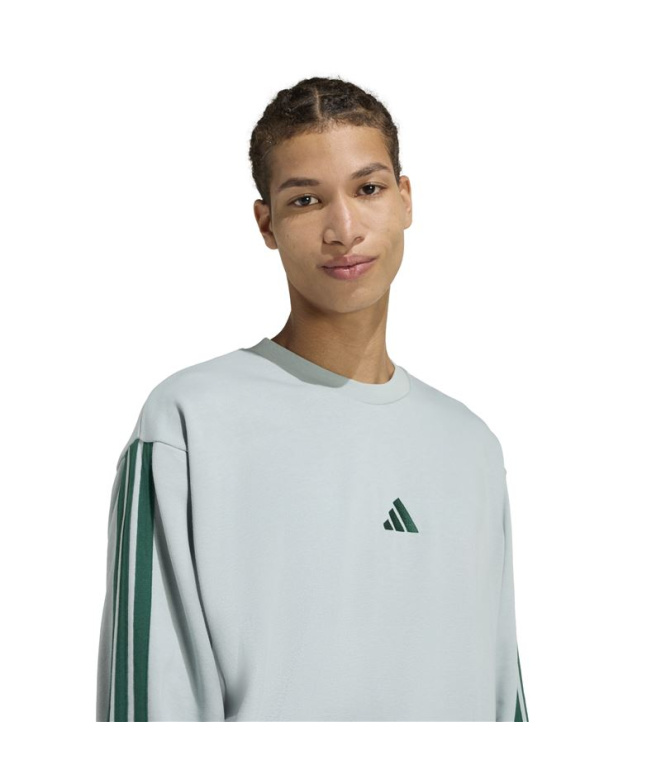Moletom adidas 3 Bandas Ft Swt Homem Sama/Verde