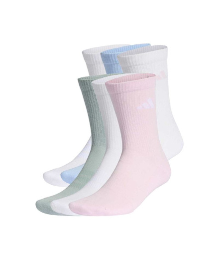 Chaussettes adidas Ess Crw 6Pp Blanc/Rose/Bleu/Sama