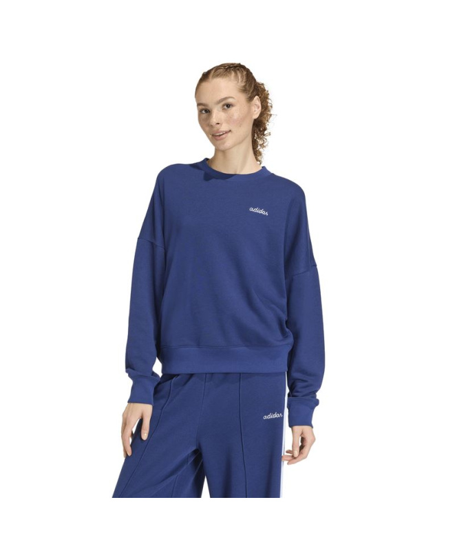 Moletom adidas Cp Crw Mulher Azul Escuro/Branco