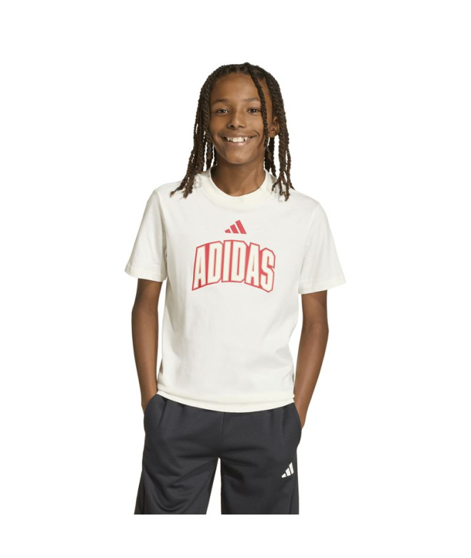 T-shirt adidas Std Gfx Enfant Blanc/Granat