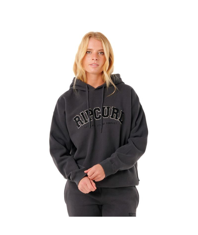 Moletom Rip Curl Hoodie Varsity Mulher Preto