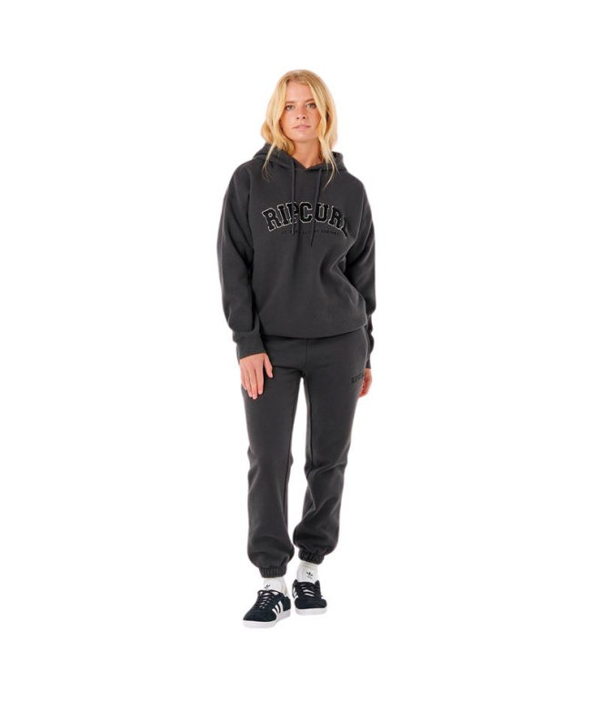 Moletom Rip Curl Hoodie Varsity Mulher Preto
