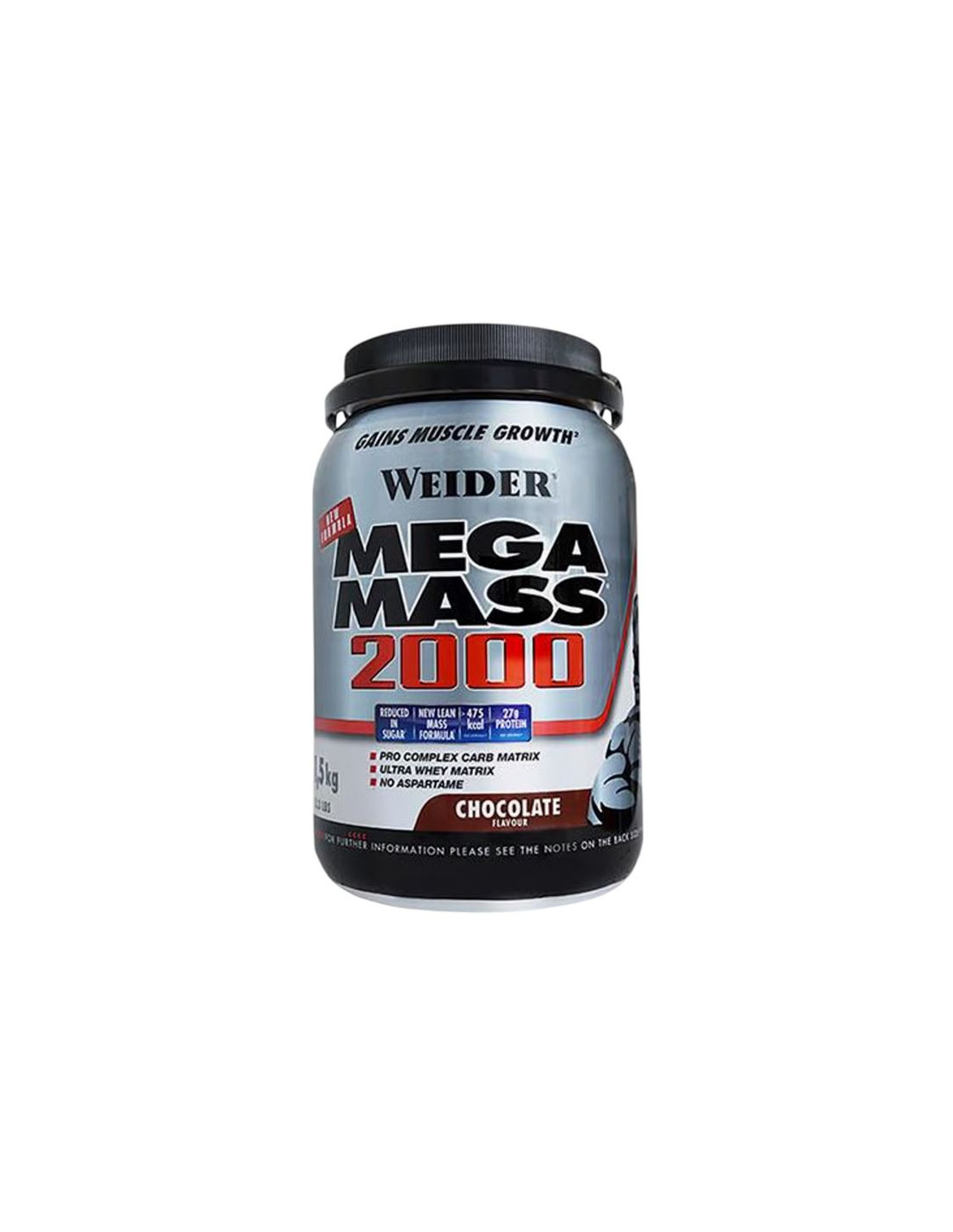 Mega mass weider 2000 chocolat 1,5 kg