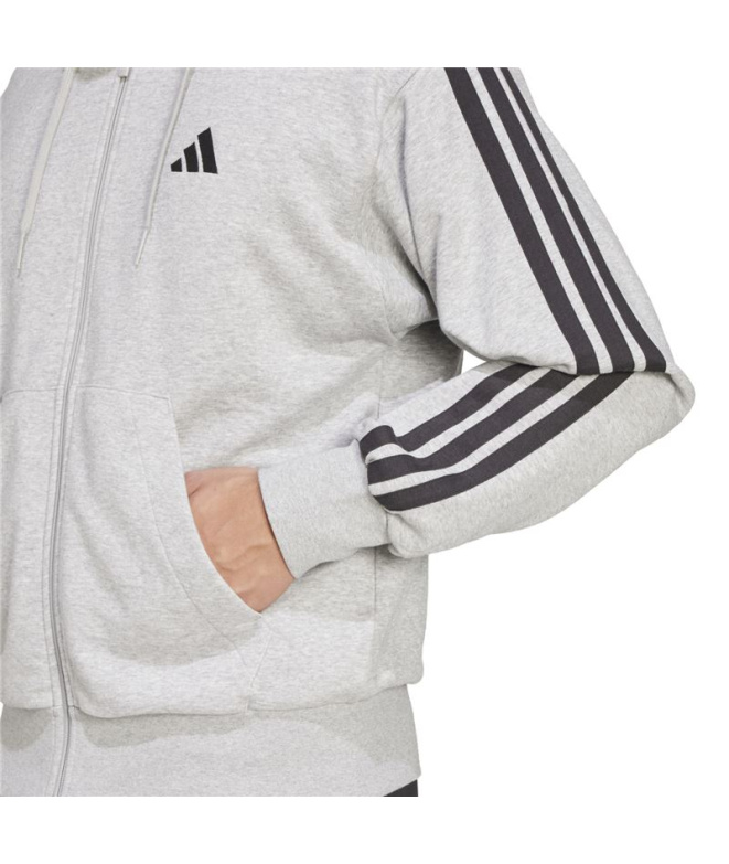 Casaco adidas 3 Bandas Ft Fz Hd Homem Cinza