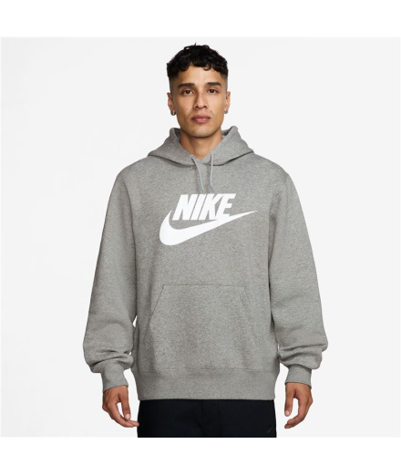 Sweat Nike Club Pull-Over Fleece Hoodie Homme Noir/Gris