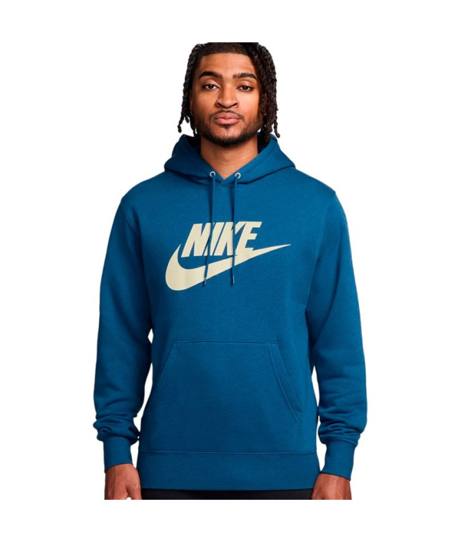 Sweat Nike Club Pull-Over Fleece Hoodie Homme Bleu