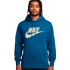 Sweat Nike Club Pull-Over Fleece Hoodie Homme Bleu
