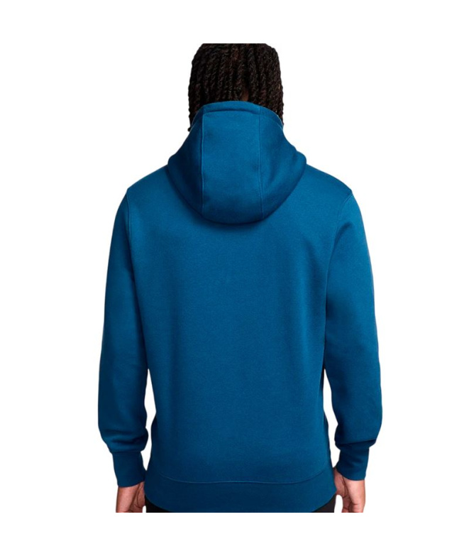 Sweat Nike Club Pull-Over Fleece Hoodie Homme Bleu