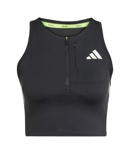 Camiseta de Running adidas Adizero Crop Mujer Negro