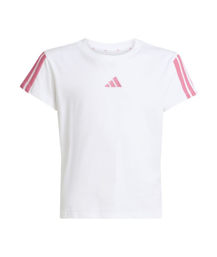 Camiseta adidas Jg 3 Bandas Niña Blanco/Rosa